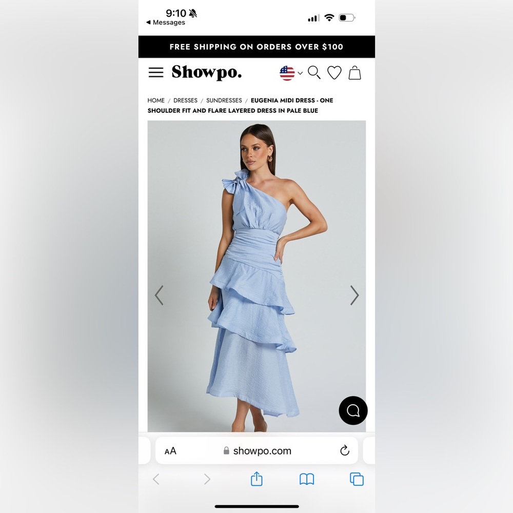 Pale blue ruffle dress